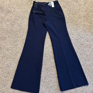 NWT Express Editor High Rise Flare Pants 4R Black